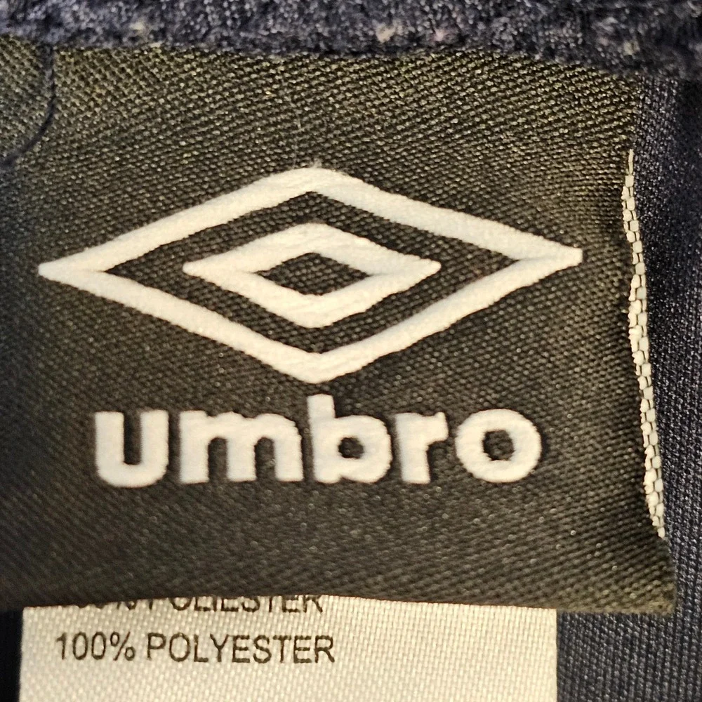 Vintage Umbro Kid Navy Blue Teal Athletic Soccer Shorts Size M 8 Pink Drawstring